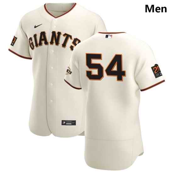 San Francisco Giants 54 Reyes Moronta Men Nike Cream Home 2020 Authentic 20 at 24 Patch Player MLB Jersey